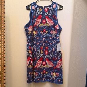 Adelyn Rae Floral Embroidery Sleeveless Mini Dress